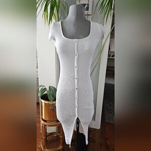 Zara ribbed white dress